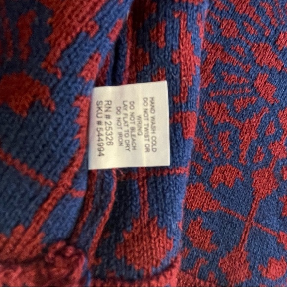 World Market Women's Kimono Cardigan Sweater Burgundy/Blue Abstract Pattern O/S - Picture 14 of 15